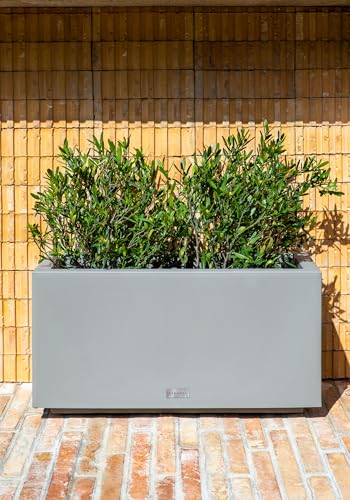 Veradek Block Series Long Box Planter - Rectangular Outdoor Planter - color: Gray, size: Small - 2 Pack