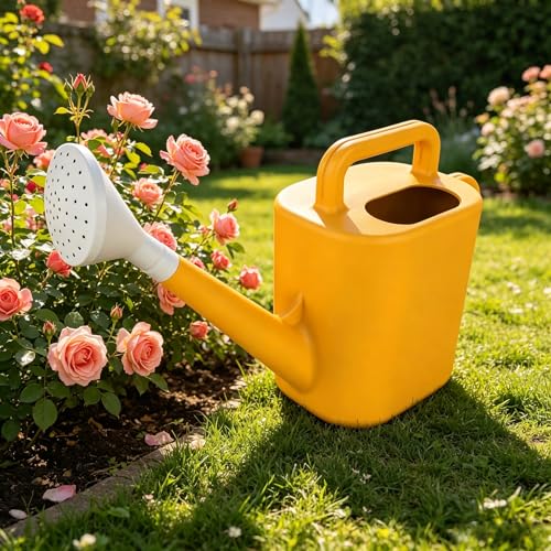 2 Gal. Resin Watering Can, Green Lily, Daisy Yellow, Teal Thunder(Daisy Yellow)