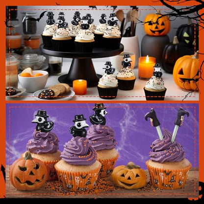 Briwooody 50 Pcs Halloween Mini Plague Doctor Figurine Bulk,Stylish Style - color: Stylish Style