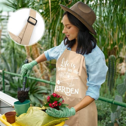 3 Pcs Funny Garden Aprons for Women with Pockets