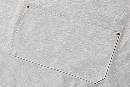 Kitchen Chef Aprons for Women and Men with 3 Pockets for Cooking BBQ Bib Work - color: Cream