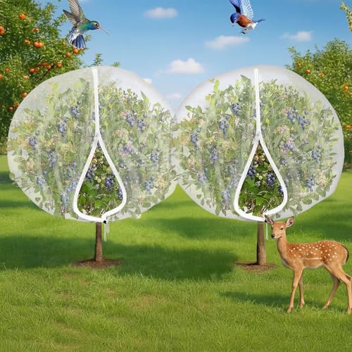 1 Pcs Large Fruit Tree Netting 20 X 16.4 Ft with Zipper Drawstring - size: 20 x 16.4 ft