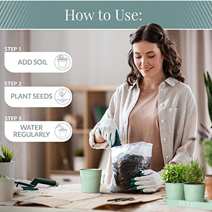 Barnyard Designs Indoor Herb Garden Planter Pots Set/3 (Soft Mint) - color: Soft Mint