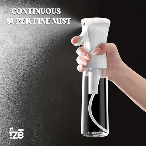 1 Pc Continuous Spray Bottle For Hair (10 Oz/300ml) | Ultra Fine Consistent Mist | Leak Resistant | Easy Press Design | No Clogging | Durable Spray Bottles For Hairstyling, Barber, Plants & Cleaning.