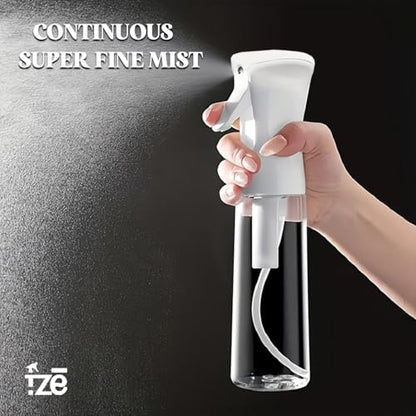 1 Pc Continuous Spray Bottle For Hair (10 Oz/300ml) | Ultra Fine Consistent Mist | Leak Resistant | Easy Press Design | No Clogging | Durable Spray Bottles For Hairstyling, Barber, Plants & Cleaning.