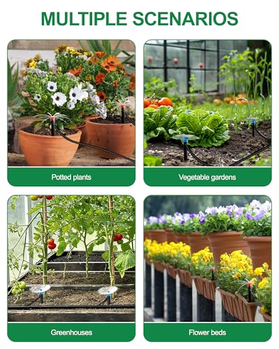 Drip Irrigation System for Garden, 115FT Tubing - size: 115FT