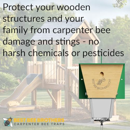 Ultimate Pro Outdoor Carpenter Bee Trap by Best Bee Brothers, White 4-Pack - color: White, size: 4 Pack