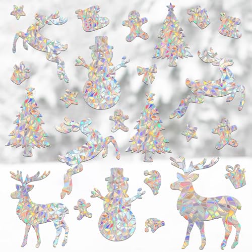 YUOROS 78 Pcs Christmas Window Clings Window Stickers - color: Christmas