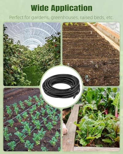 Pawfly 25 ft. 1/4" PE Irrigation Dripline Tubing, Black Polyethylene Distribution Line, Quick-Connect Compatible Drip Hose for Small Garden & Potted Plants - size: 25 FT 1/4" Irrigation Dripline Tubing