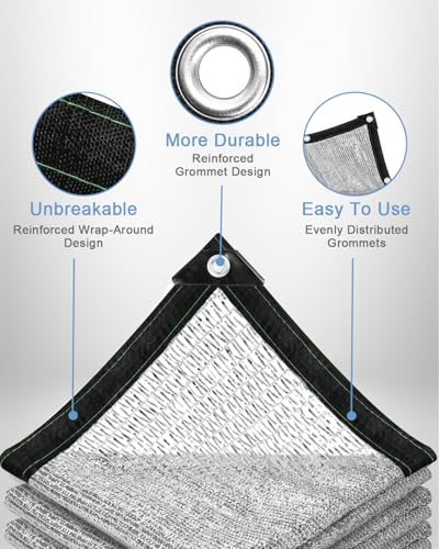 vensovo 30% Reflective Aluminet Shade Cloth with Grommets, 3 x 6 ft - color: 30%, size: 3x6FT