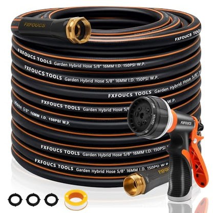 Garden Hose 100ft x 5/8", Heavy Duty Water Hose, Kink Resistant - color: Dark, size: 100FT