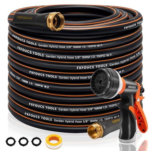 Garden Hose 100ft x 5/8", Heavy Duty Water Hose, Kink Resistant - color: Dark, size: 100FT