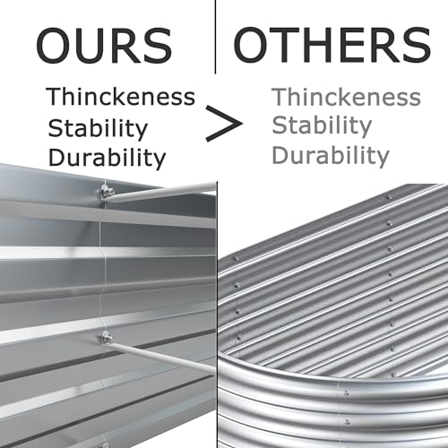 Foxlang 8x4x1ft(2 PCS) Galvanized Raised Garden Bed - color: Silver