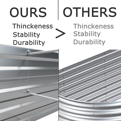 Foxlang 8x4x1ft(2 PCS) Galvanized Raised Garden Bed - color: Silver