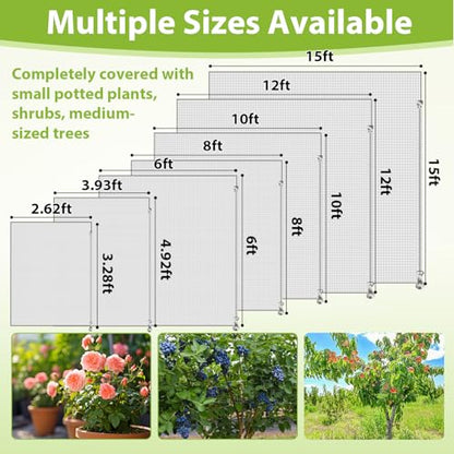 4 Pack Fruit Tree Netting, 2.62X3.28FT, Bird Netting, Zipper, Drawstring - size: 2.62*3.28FT(4Pcs)