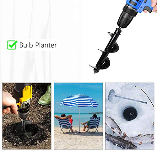 Bulb Planter Tool,Auger Drill Bit for Planting 3.15x8.66 Inch Suitable for 3/8”Hex Drive Drill - size: 3.15”x 8.66”