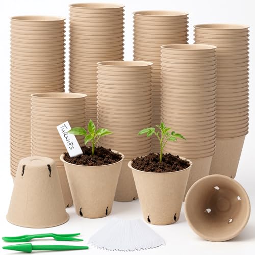 Baxrou 120 Pack 3.15 Inch Peat Pots Plant Starters for Seedling - style: Round