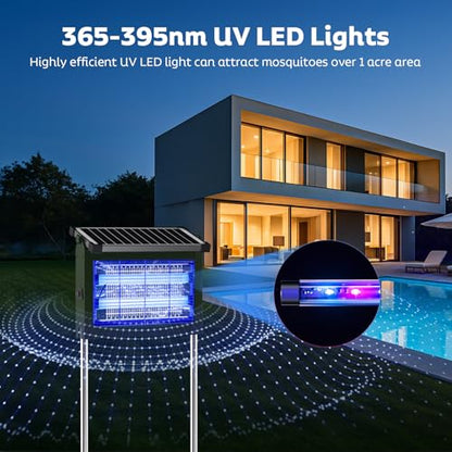 OnBeam Solar Bug Zapper Outdoor, 4500V Mosquito Zapper Fly Trap for Patio - color: Green