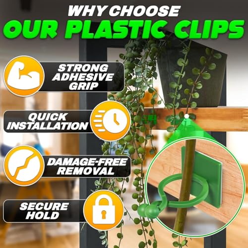 110 Pcs Wall Plant Clips for Climbing Plants, Self-Adhesive (Green) - color: Green