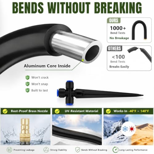 Misting Nozzles 40 Pack, 8" Adjustable Sprayers for 1/4 Tubing - size: 40pcs with ground plug