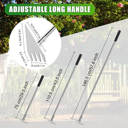 BARAYSTUS 2‑in‑1 Garden Hoe & Weed Rake with Long Handle for Weeding