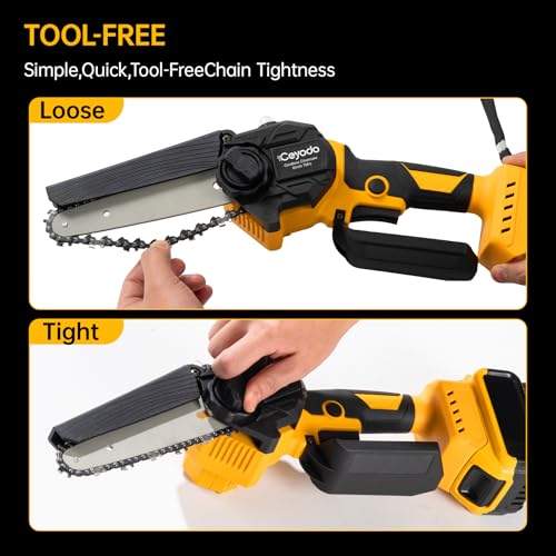 Mini Chainsaw Cordless Compatible with Dwt 20V MAX, 6 Inch Brushless Chainsaw for Wood Cutting Pruning Tree Saw - size: Without Extension Pole