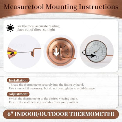 6-Inch Brass Outdoor Thermometer & Humidity Gauge, Swivel Mount