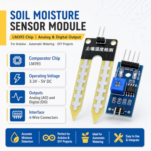 10-Pack Soil Moisture Sensor Module, LM393, Analog Digital