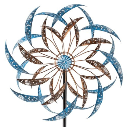 Stargarden Large Wind Spinners Outdoor, 23 Inch Kinetic Wind Spinner - color: Blue-b-23"