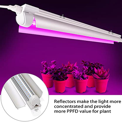 Grow Light for Plant, T8, 4FT, 336W, Full Spectrum, 8 Pack, Linkable - color: Pink, size: 4FT-8 Pack