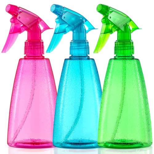 Bealee Spray Bottles 3-Pack, 16 Oz, Mist & Stream Plastic Water Sprayer