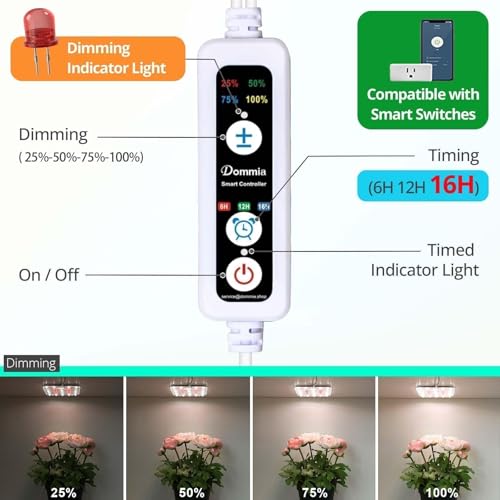 Under Shelf Grow Light, Auto Timer, Dimmable, Pinkish White, 1-Pack - color: Pinkish White