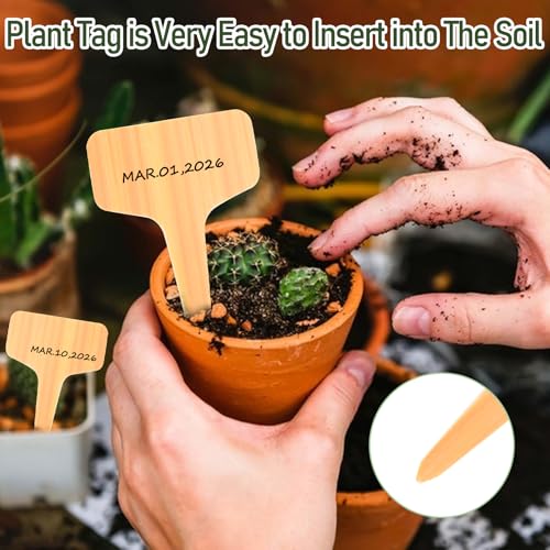 Wanateber 100 Pcs Plastic Plant Labels & Garden Markers with Marking Pen