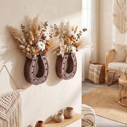 Qinyoung 1Pcs Horseshoe Hanging Wall Planters for Plants, Dry Flower Vase - style: Dry Flower Vase