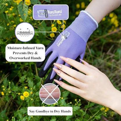 HandLove Gardening Gloves Women,Nitrile-Coated,6 Pairs,Small, Blue&Purple - color: Blue&purple, size: Small(6 Pairs)