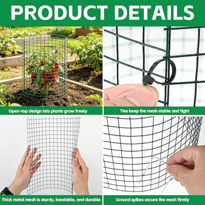 6 Pack Plant Protector from Animals, 12"x12" Metal Chicken Wire Cloche