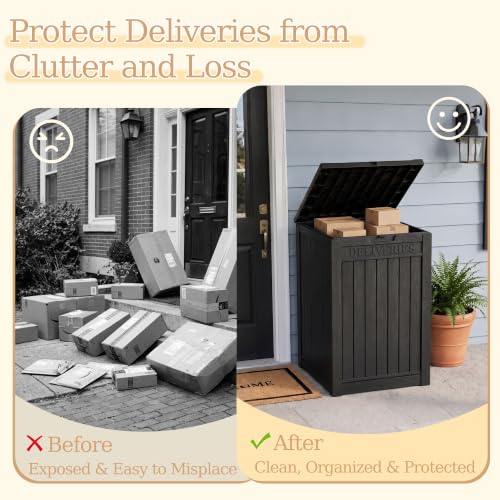 Outdoor Storage Box,90 Gallon Waterproof Package Delivery Boxes for Outside