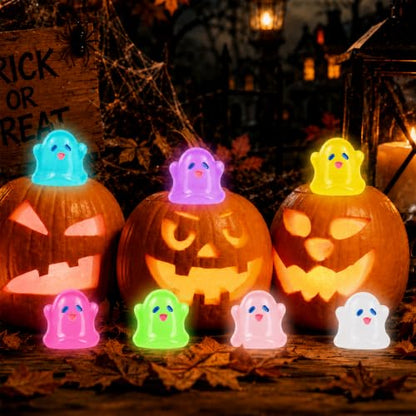 108 Pcs Halloween Luminous Mini Resin Ghost Figurines - color: Halloween-108pc