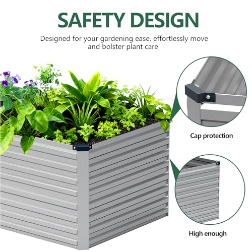 Vengarus 12x2x2ft Galvanized Raised Garden Bed,Metal Raised Beds Kit Silver - color: Silver, size: 12x2x2 ft