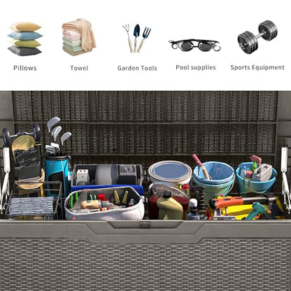 YITAHOME 100 Gallon Large Deck Box - color: Taupe