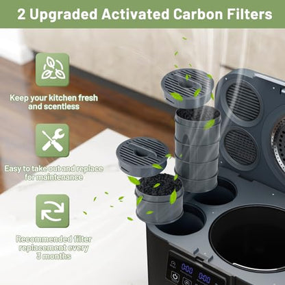 COSTWAY 4L Electric Composter for Kitchen with Auto-Cleaning, LED Display