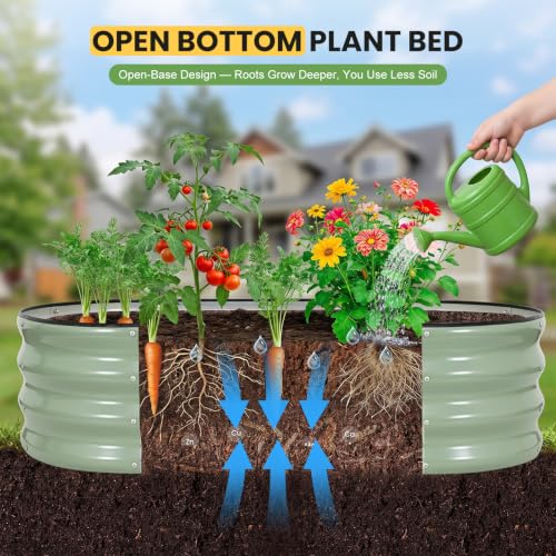 Galvanized Raised Garden Bed Outdoor, 4x2x1FT Planter Box, PeaGreen - color: Pea Green, size: 4x2x1ft (1 PC)