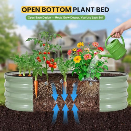 Galvanized Raised Garden Bed Outdoor, 4x2x1FT Planter Box, PeaGreen - color: Pea Green, size: 4x2x1ft (1 PC)