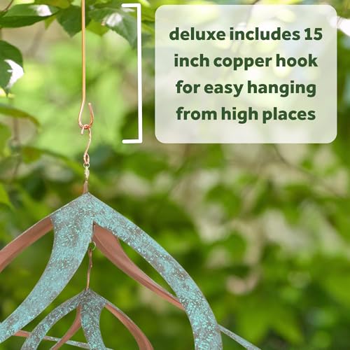 Red Carpet Studios Deluxe Double Helix Cosmix Wind Spinner, 14-Inch, Patina and Copper - color: Deluxe With Hanger Patina & Copper Finish