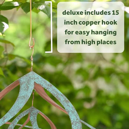 Red Carpet Studios Deluxe Double Helix Cosmix Wind Spinner, 14-Inch, Patina and Copper - color: Deluxe With Hanger Patina & Copper Finish