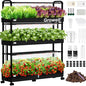 Growell 90 Pods Large Hydroponics Growing System Kit, Indoor Herb Garden - color: Black, size: 36" - 3 Tier (90 Pods)