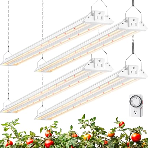 Barrina TX72 4FT LED Grow Light, 288W (4 x 72W), Full Spectrum Timer, 4Pack - color: GrowForce Spectrum, size: 4FT-72W-4P