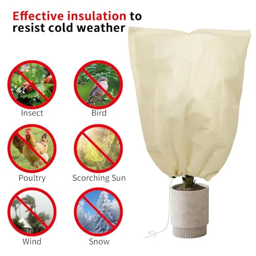 2Pcs Plant Covers Freeze Protection - color: Beige