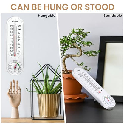 10 Pcs Indoor Outdoor Thermometer Hygrometer for Wall with ℃/℉