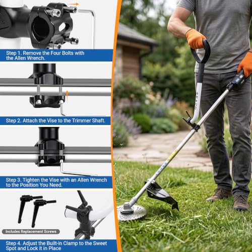 Weed Eater Handle Extension, Ergonomic Trimmer Grip, Easy Install String Trimmer Handle, Back-Saving Stable Support for Effortless Lawn Trimming, Lawn Care and Landscaping, 15.75"